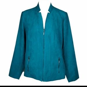 NWOT Teal Faux Suede Jacket